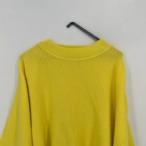 Free People Easy Street Oversized Slouchy Ribbed Knit Mock Neck Long Pullover
